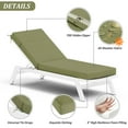 thumbnail image 3 of Pakunoda Chaise Lounge Cushions Set of 2, 80" x 26" x 4" Outdoor High-Density Foam Patio Furniture Lounger Replacement Cushions with Zipper Ties Water-Resistant for Pool, Light Green, 3 of 7