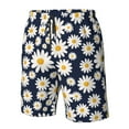 thumbnail image 4 of Logiee Daisy Floral Print Mens Swim Trunks Quick Dry Board Shorts,Breathable Hawaii Beach Shorts Swimwear Bathing Suits-X-Large, 4 of 6