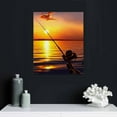 thumbnail image 4 of EastSmooth  Sunset Fishing Painting Artwork Peaceful Lake Scenery Canvas Print Fishing Rod Picture Painting for Office Home Living Room Bathroom Wall Decor, 4 of 4
