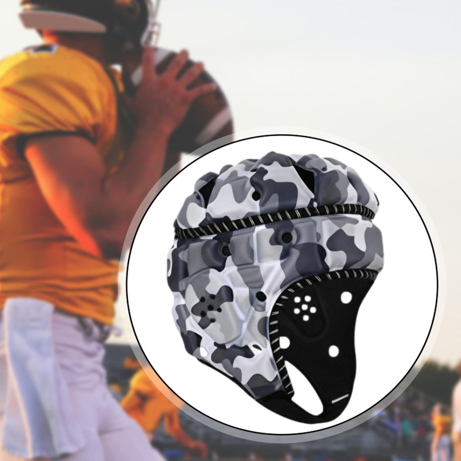 Rugby Helmet Headgear Cap Reflective Safety Polyester Foam Material for Adult Men Women Outdoor Sports
