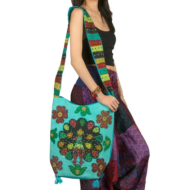 Tribe Azure Hobo Peacock Shoulder Bag Women Handbag Messenger Crossbody Casual Blue Sling Slouch Hippie Walmart Com