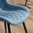thumbnail image 6 of YOUNIKE Dining Chairs Set of 2, Upholstered Dining Room Chairs with Metal Legs, Faux Leather Kitchen Chairs, Armless Side Chairs, Large Padded, Metal Legs, Blue, 6 of 15