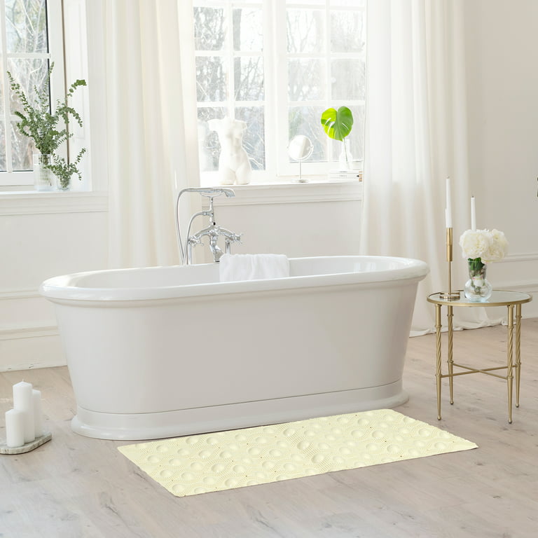 Shower Mats Non Slip,16x35.6'' Long Bathtub Mat Non Slip for Bathroom  Tub,Shower Mats for Showers Anti Slip for Elderly,Loofah Anti Slip Shower