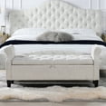 thumbnail image 2 of Jennifer Taylor Home Jacqueline Flip Top Roll Bras de Rangement Banc Blanc Naturel, 2 of 14