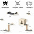 HappyBleps Cat Wall Shelves Set - Large Shelves With Pillow & 3 Wide Steps, Wall-Mounted Cat Climbing Furniture