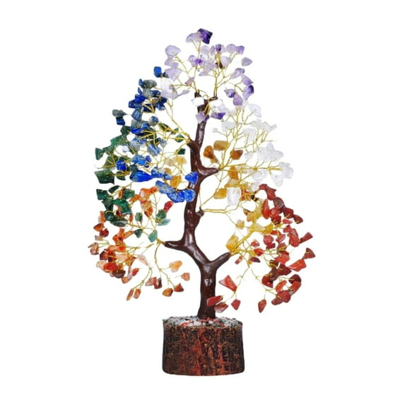 Svelandre - 100% Authentic Natural AAA Crystal Gemstone Tree for Wellness and Chakra Balance - 7 Chakra Harmony Bonsai Tree