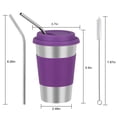 thumbnail image 3 of 6pcs 16 oz Stainless Steel Tumbler Coffee Tumbler Cup with Lid and Straw, 3 of 7