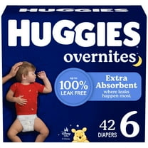 Huggies Overnites Nighttime Baby Diapers, Size 6 (35  lbs), 42 Ct Select for More)
