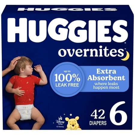 Huggies Overnites Nighttime Baby Diapers Size 6 (35+ lbs) 42 Ct Select for More)
