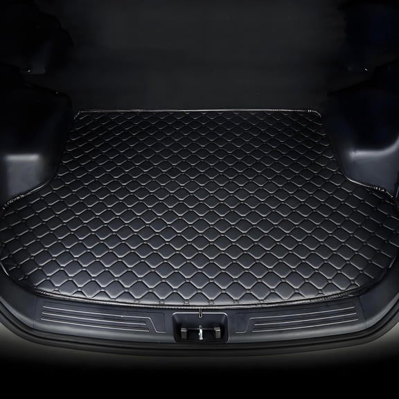 Car Cargo Liner Trunk Mat for Ford Focus 2006 2007 2008 2009 2010 2011, All Weather Protection PU Leather Car Trunk Mat,High Edge-BlackRed