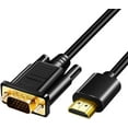 thumbnail image 1 of (1.8m) HDMI to VGA Adapter,HDMI to VGA Male to Male Cables,1.8 Meter 1080P HDMI to VGA Splitter,HDMI to SVGA Converter with Gold Plated Ports for Desktop,Projector,HDTV,Raspberry Pi,Roku,Xbox,etc, 1 of 5