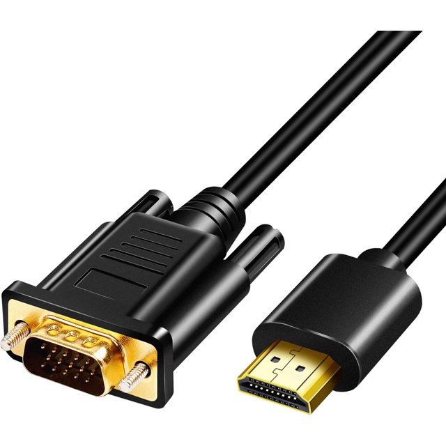 (1.8m) HDMI to VGA Adapter,HDMI to VGA Male to Male Cables,1.8 Meter 1080P HDMI to VGA Splitter,HDMI to SVGA Converter with Gold Plated Ports for Desktop,Projector,HDTV,Raspberry Pi,Roku,Xbox,etc