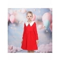 thumbnail image 2 of Girls Dress Red White Collar Casual School Cozy Cotton 8 Years, 2 of 7