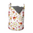 thumbnail image 1 of Cartoon Laundry Bag, Doodle Colorful Pattern of Abstract Flowers and Birds, Hamper Basket with Handles Drawstring Closure for Laundromats, 13" x 19", Multicolor, by Ambesonne, 1 of 4