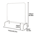 UDEAR Stand Floor Clothes Rack, 43.3 Inches Metal Garment Coat Rack with Bottom Shelf, White