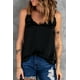 thumbnail image 3 of ABPHQTO Camiseta sin mangas con tirantes finos ajustable con volantes y cuello en V de color negro para mujer, 3 of 5
