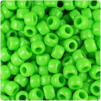 BeadTin Lime Opaque 9mm Barrel Pony Beads (500pc)