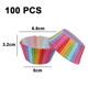 thumbnail image 2 of Cake Box, Cake Cups Rainbow Baking Cups para Horno Boda Fiesta Cumpleaños, 200 Piezas Ormromra CPB-DE-LYY1625, 2 of 5