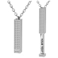 thumbnail image 1 of Personalized Vertical Bar Necklace, Custom Necklace Engraved Name Jewelry h t❀ O5O6, 1 of 8
