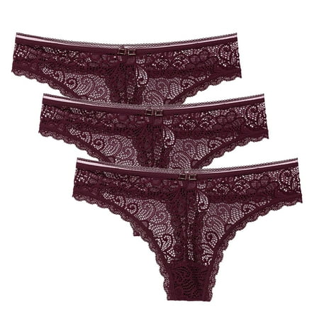 

RPVATI Women s Seamless Thongs Low Waisted T-Back G String Thongs for Women Sexy Lace Breathable Panties Floral G-String