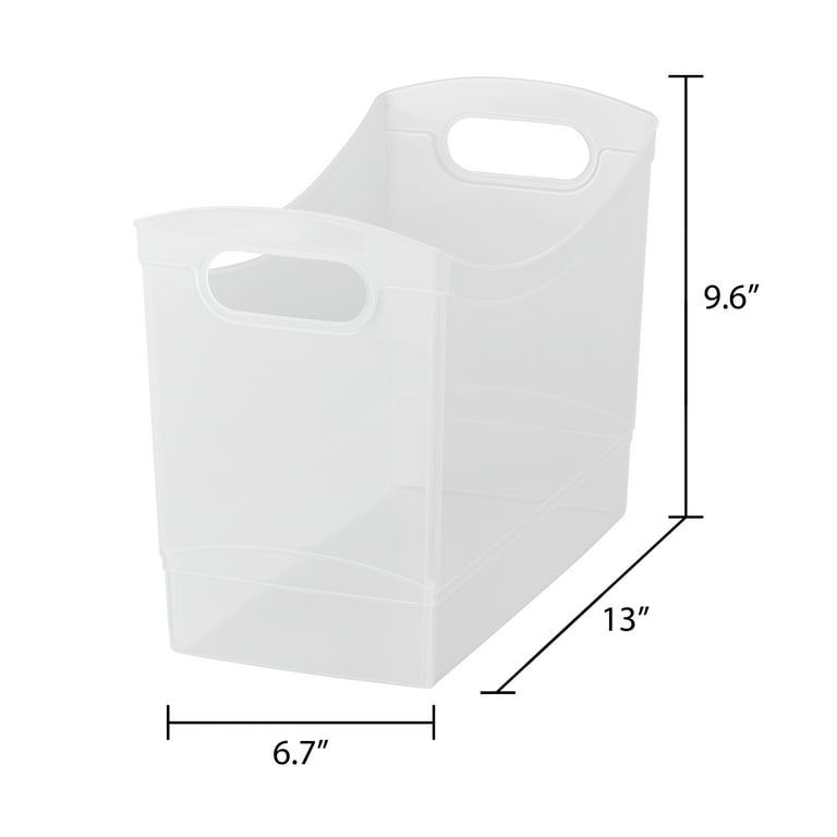 Mainstays Narrow Plastic Utility Storage Organizer Bin, Clear,