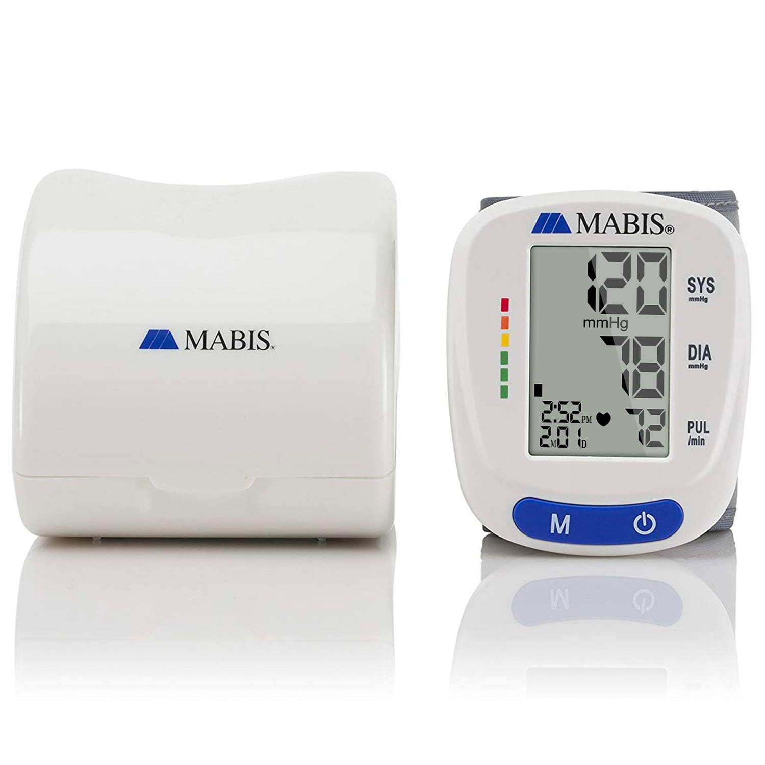 MABIS Universal Wrist Talking Blood Pressure Monitor, Visual BP Guide, 396  Reading Memory Storage for 4 Users, Protective Storage Case, FSA & HSA