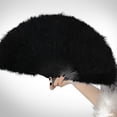 thumbnail image 5 of 20th century black vintage style feather fan, 5 of 5