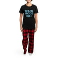 thumbnail image 4 of CafePress - Beach Mode On Women's Dark Pajamas - Women's Short Sleeve Print T-Shirt and Pants Dark Cotton Pajama Set, 4 of 7
