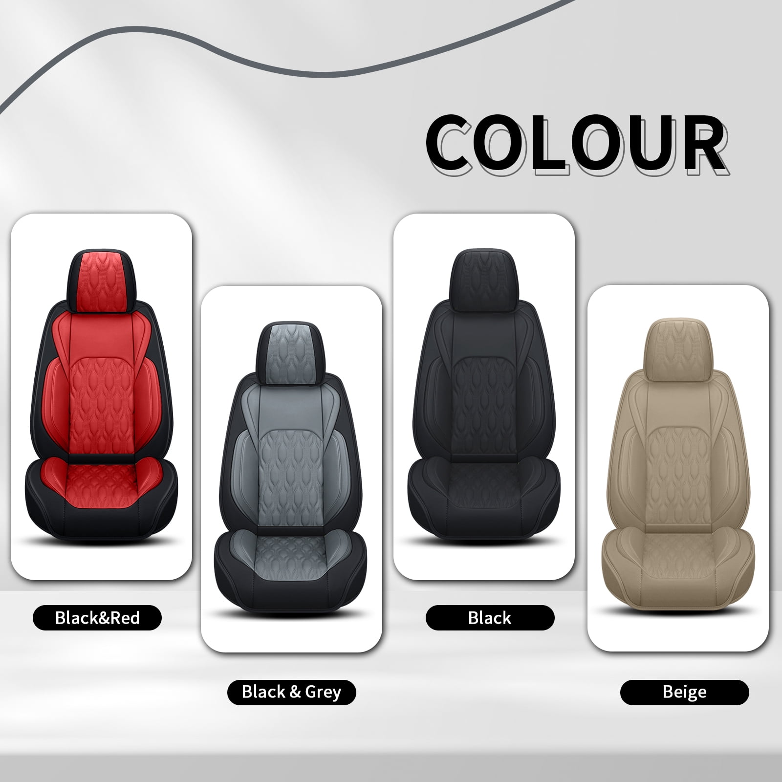 LAONNVIR Black Car Seat Covers Full Set,Premium Leather Front and Back Seat Protectors,Luxury Auto Interior Accessories,Custom Fit for Honda CRV 2007-2025,Beige