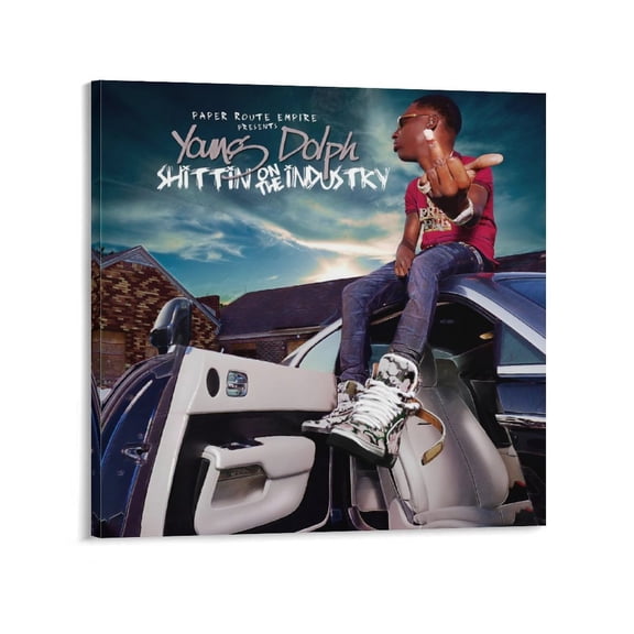 Young Dolph Poster Rapper Hiphop Music Album Cover Canvas Art Poster-Shittin On The Industry Wall Art Poster Gifts Bedroom Prints Home Decor Hanging Picture Canvas Painting Posters 12x12inch(30x30cm)