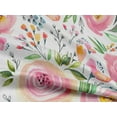 thumbnail image 4 of oneOone Rayon Rose Pink Fabric Leaves & Flowers Floral Sewing Material Print Fabric By The Yard 56 Inch Wide, 4 of 6