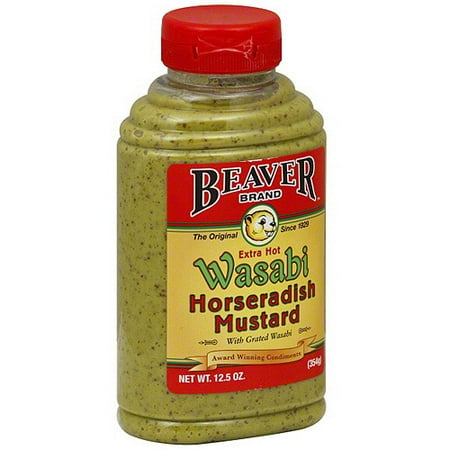 Beaver Brand Wasabi Horseradish Mustard, 12.5 oz (Pack of 6)