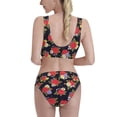 thumbnail image 3 of Xecao Red Rose Flower for Two-Piece Swimsuit for Women - a sporty, high-waisted bathing suit perfect for the beach, parties, or surfing adventures, 3 of 8