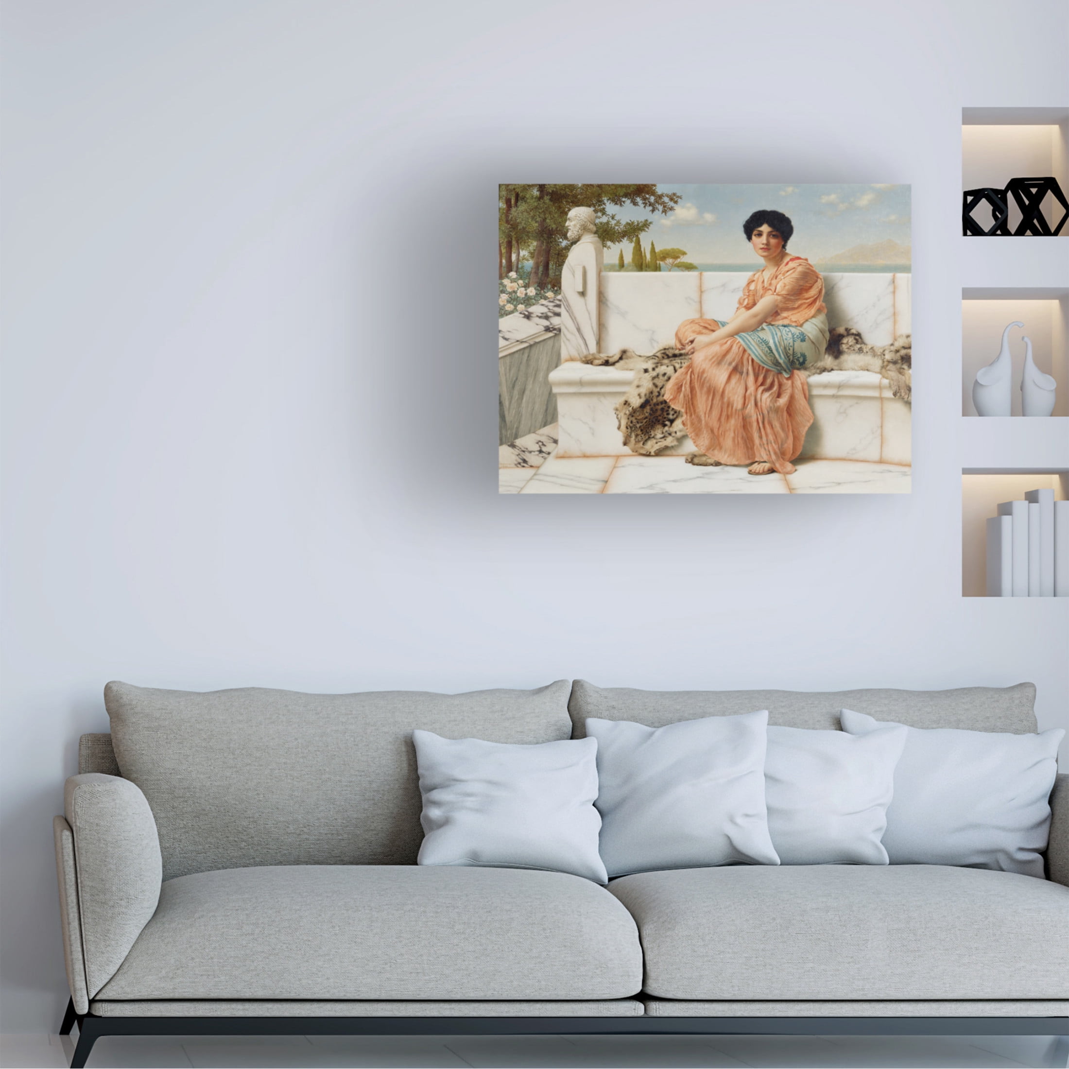 Canvas Wall Art - Masters Collection 'Reverie John William Godward' Wall Art for Living Room, Bedroom, or Office Décor by Trademark Fine Art - 24 x 18 Inches