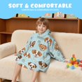 thumbnail image 5 of Beagle and Bone Blue Pattern Lamb Fleece Blanket Hoodies for Teens ,Teens Oversize Sherpa Wearable Hooded Blanket Sweatshirt with Super Pockets, 5 of 6