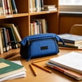 thumbnail image 4 of Estuche para lápices de gran capacidad con asa, organizador escolar unisex de poliéster resistente, múltiples compartimentos, 22x8.5x13 cm., 4 of 6