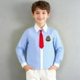 thumbnail image 2 of NAISIBABY Boys Button-Up Shirt, Cotton Long Sleeve Collared Kids School Uniform Shirt Red 15T, 2 of 7