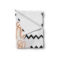 thumbnail image 2 of Live Laugh Love Soft Flannel Fleece Throw Blanket, Calligraphic Artwork Zigzags Chevron Stripes, Cozy Plush for Indoor and Outdoor Use, 50" x 70", Black White and Peach, by Ambesonne, 2 of 6