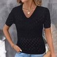 thumbnail image 6 of Posijego Women's Knit Sweater Short Sleeve Tops Summer Cutout Knit Pullover Sweaters Beach Vacation Tunic Tops, 6 of 9