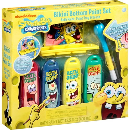 Nickelodeon Spongebob Squarepants Bottom Bath Time Paint Set Nickelodeon Spongebob Squarepants Bottom Bath Time Paint Set 6 Pc