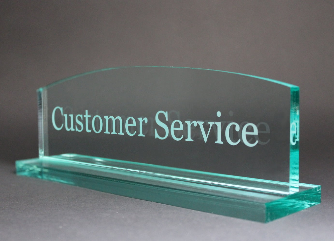 Engraved Customer Service, Office Desk / Table Top Name Plate 3/8