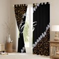 thumbnail image 3 of jejeloiu Wild Cheetah Pattern Blackout Curtains Set of 2 (52x84 Each),White Letter C Window Curtains For Girls Women, 3 of 6