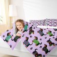 thumbnail image 3 of Homewish Lovely Dachshund Animal Twin Comforter Sets,Dog Paws Bedding Set,Purple,Reversible,2 Pieces,1 Comforter and 1 Pillowcase, 3 of 7