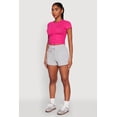 thumbnail image 4 of Women's Ruched Crew Neck Cropped Tee, 4 of 5