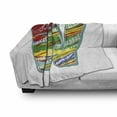 thumbnail image 3 of Letter W Soft Flannel Fleece Throw Blanket, W Word with Middle Eastern Boho Forms Merry Christmas Noel Print, Cozy Plush for Indoor and Outdoor Use, 50" x 70", Multicolor, by Ambesonne, 3 of 6