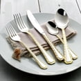 thumbnail image 3 of HOMEHUT 60-Pieces Flatware Set - Gold Cutlery Set Service for 12 People, 18/10 Premium Stainless Steel Silverware Cutlery, 24 Karat Gold-plated, 571G, 3 of 9
