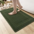 thumbnail image 1 of Alfombra de baño AMOAMI, absorbente de gofres, antideslizante, 60 x 90 cm, color verde oscuro, 1 of 7