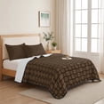 thumbnail image 5 of King Quilt Set 96''x106'', Dark Brown Rattan Lightweight Summer Bedspread Coverlet Set with 2 Pillow Shams, Vintage Abstract Wicker Texture Breathable All Season Quilt Bedding for Bedroom/Guest Room, 5 of 9