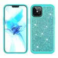 thumbnail image 3 of for Apple iPhone 12 Pro iPhone 12 (6.1") with Screen Protector Phone Case Glitter Shock proof Edge Scratch Shield Hybrid Layers Slim Bumper Cover (Teal), 3 of 4