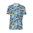 thumbnail image 6 of Wukai Pirate Marine Animals Print Men's Short-Sleeved Mesh T-Shirt,Quick-Dry Short Sleeve Workout T-Shirt-, 6 of 8